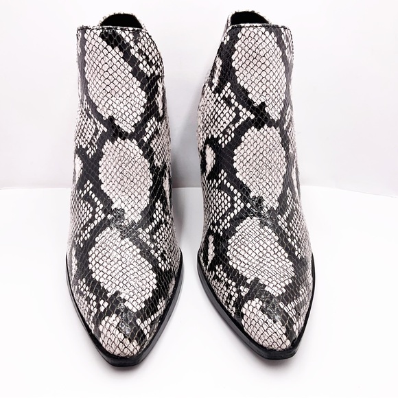 {Naturalizer} Rosetta Snakeskin Embossed Pointed Toe Block Heel Boot - Picture 6 of 16